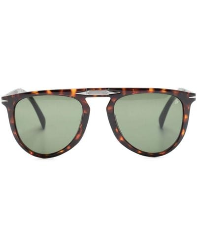 David Beckham Tortoiseshell Pilot-frame Sunglasses - Green