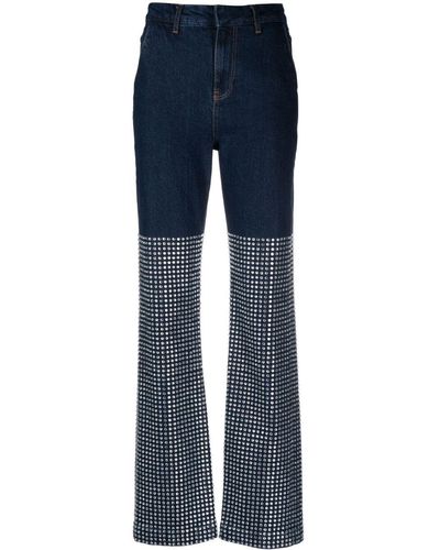 Loulou Rian Crystal-embellished Flared Jeans - Blue