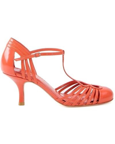 Sarah Chofakian Strappy Court Shoes - Yellow