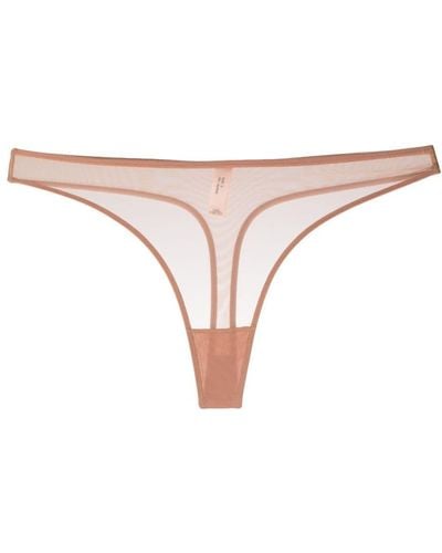 Agent Provocateur Lucky Sheer Mesh Thong - Natural