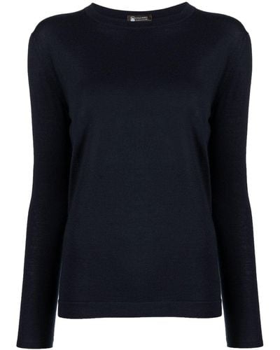 Colombo Fine-knit Cashmere-silk Longsleeved Jumper - Black
