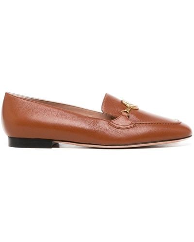 Bally Bb Logo Calf-leather Loafers - Brown