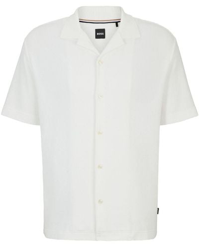 BOSS Short-sleeve Cotton Shirt - White