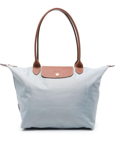 Longchamp Grand sac cabas Le Pliage en filet - Gris