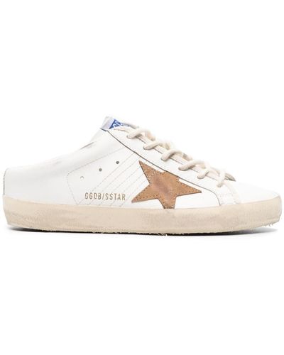 Golden Goose Super-star Sabots Leather Sneakers - White