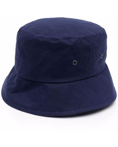 Mackintosh Waxed Bucket Hat - Blue