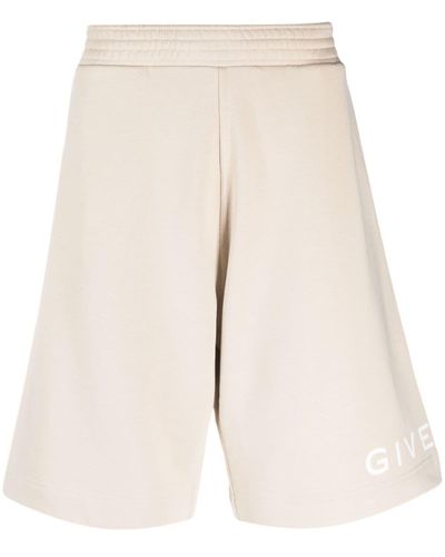 Givenchy Logo-print Cotton Shorts - Natural