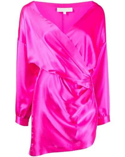 Michelle Mason Draped-detail Mini Dress - Pink