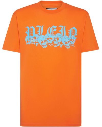 Philipp Plein Logo-print Cotton T-shirt - Orange