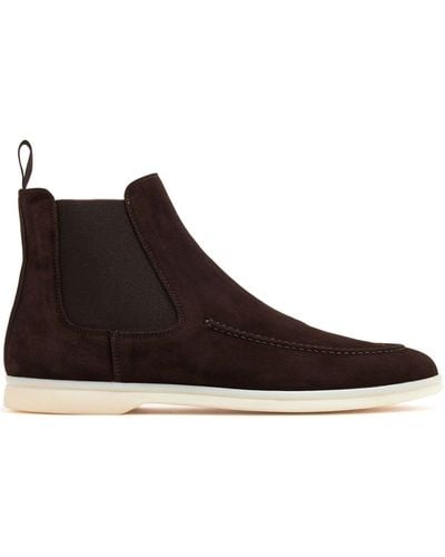 SCAROSSO Suede Chelsea Boots - Brown