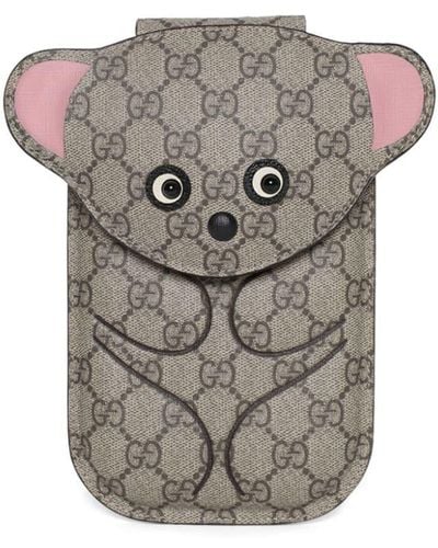 Gucci Monogram-pattern Clutch Bag - Gray