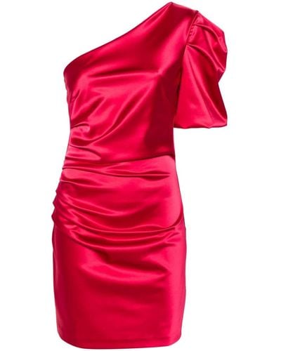 La Petite Robe Di Chiara Boni One-shoulder Satin Minidress - Red