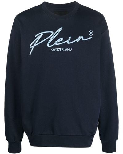 Philipp Plein Logo Crew-neck Sweatshirt - Blue