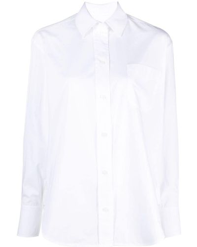 Victoria Beckham Logo-embroidered Organic Cotton Shirt - White
