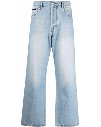 Philipp Plein Cropped Denim Jeans - Blue