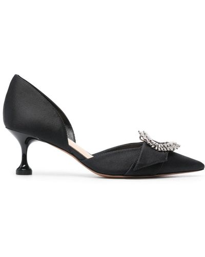 Alexandre Birman Madelina Flare 50mm Satin Court Shoes - Black