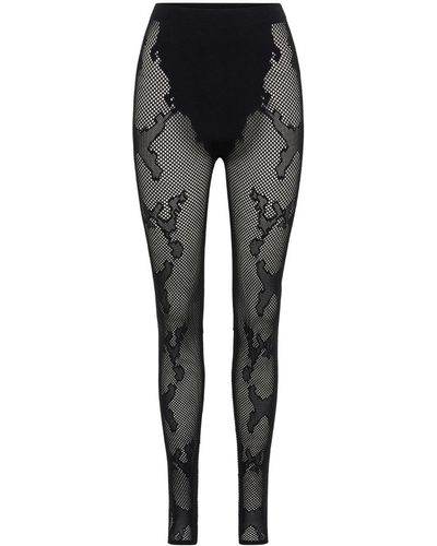 Dion Lee Snake-motif Lace leggings - Grey