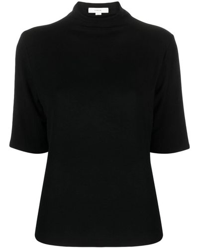 Vince Mock-neck Half-sleeve T-shirt - Black