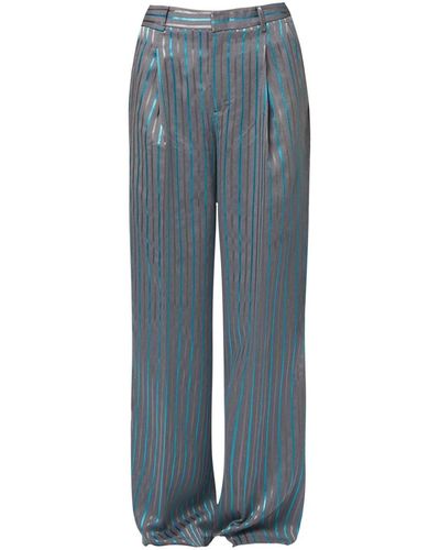 A BETTER MISTAKE Lazy Raver Striped Pants - Blue