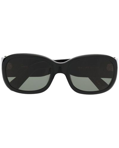 Lesca Yves 21 Rectangle-frame Sunglasses - Black