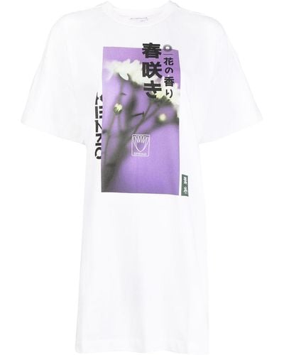 KENZO T-shirt Met Madeliefjesprint - Wit