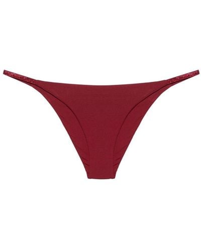 Fisico Rhinestone-embellished Bikini Bottom - Red