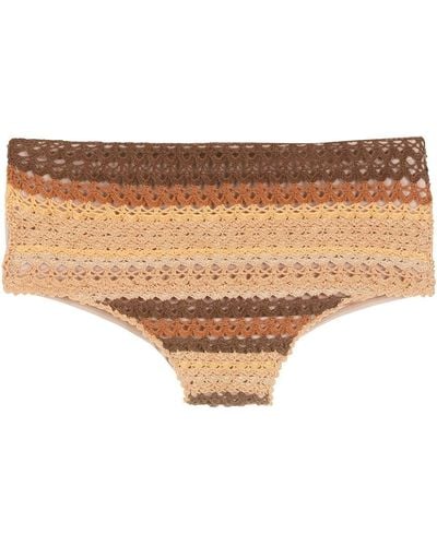 Amir Slama Slip de bain en crochet - Marron