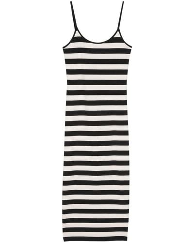 Patrizia Pepe Striped Jersey Dress - Black