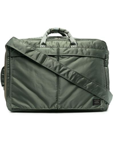 Porter-Yoshida and Co Logo Zipped Briefcase - Green
