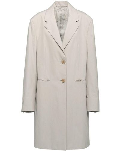 Prada Oversize Panama Cotton Coat - Grey