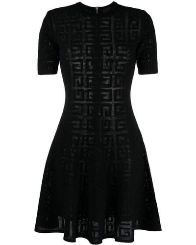 Givenchy Vestido acampanado con motivo 4G - Negro