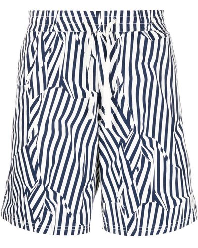 Rag & Bone Striped Cotton Bermuda Shorts - Blue