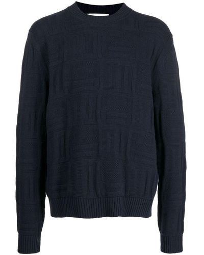 Ambush Geometric-pattern Long-sleeve Sweater - Blue