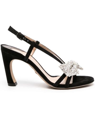 Chloé Oli 90mm Bead-embellished Sandals - Black