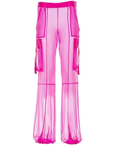 retroféte Viviane Sheer Silk Trousers - Pink