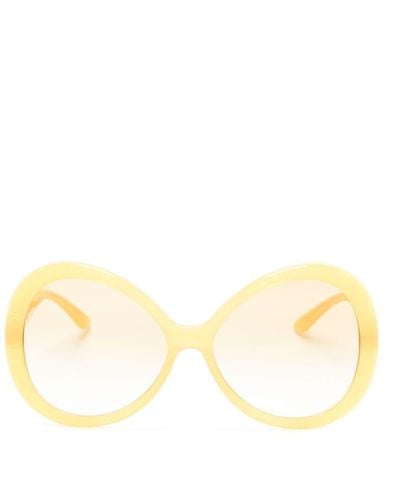 Dolce & Gabbana Logo-plaque Jackie O-frame Sunglasses - Yellow