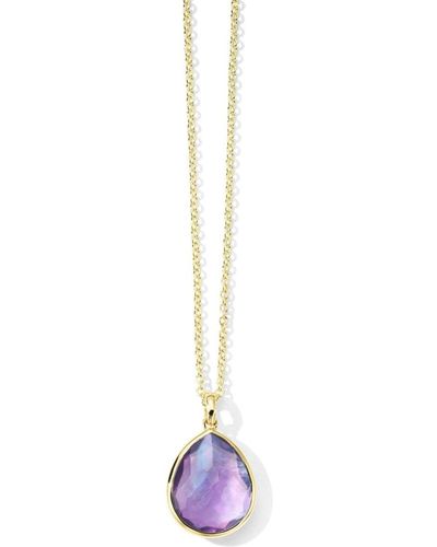 Ippolita Collar Rock Candy Mini Teardrop en oro amarillo de 18kt con amatista - Rosa