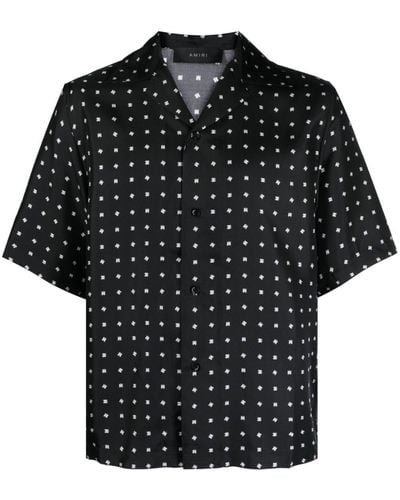 Amiri Chemise de bowling avec motif logo - Noir