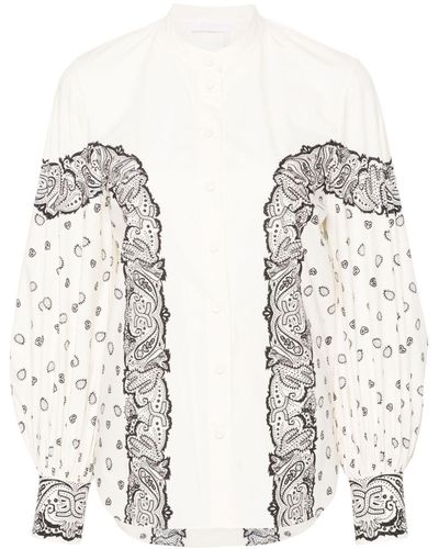 Chloé Graphic-print Cotton Shirt - White