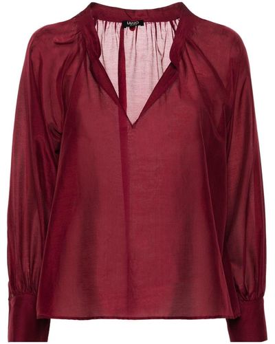 Liu Jo Long-sleeve Gathered-detail Blouse