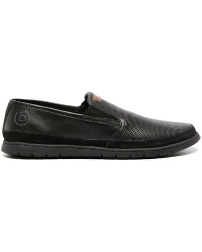 Bugatti Crooner Perforated Leather Loafers - Black