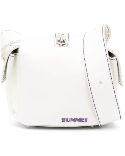 Sunnei Lacubetto Leather Shoulder Bag - White
