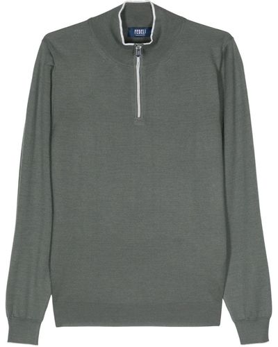 Fedeli Half-zip Knit Sweater - Gray