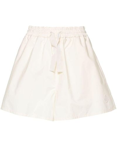 Moncler Logo-appliqué Poplin Shorts - White