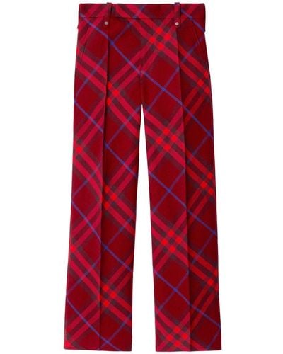 Burberry Hose mit Check - Rot