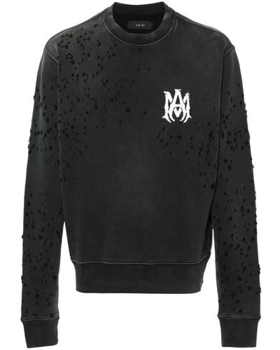 Amiri Shotgun Distressed Sweatshirt - Black
