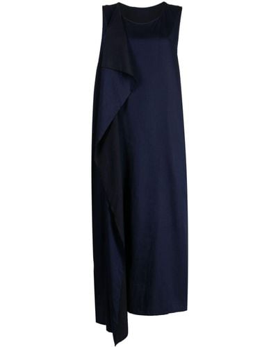Y's Yohji Yamamoto Ruffle-detailing Sleeveless Dress - Blue