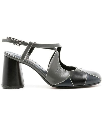 Sarah Chofakian Ethel 65mm Crossover-strap Court Shoes - Grey