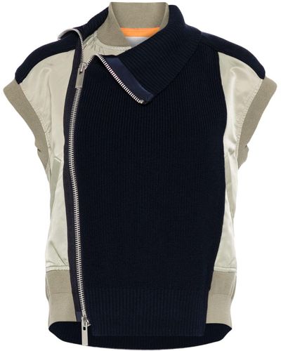 Sacai Zip-up Layered Top - Blue