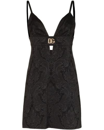 Dolce & Gabbana Brocade Mini Dress - Black